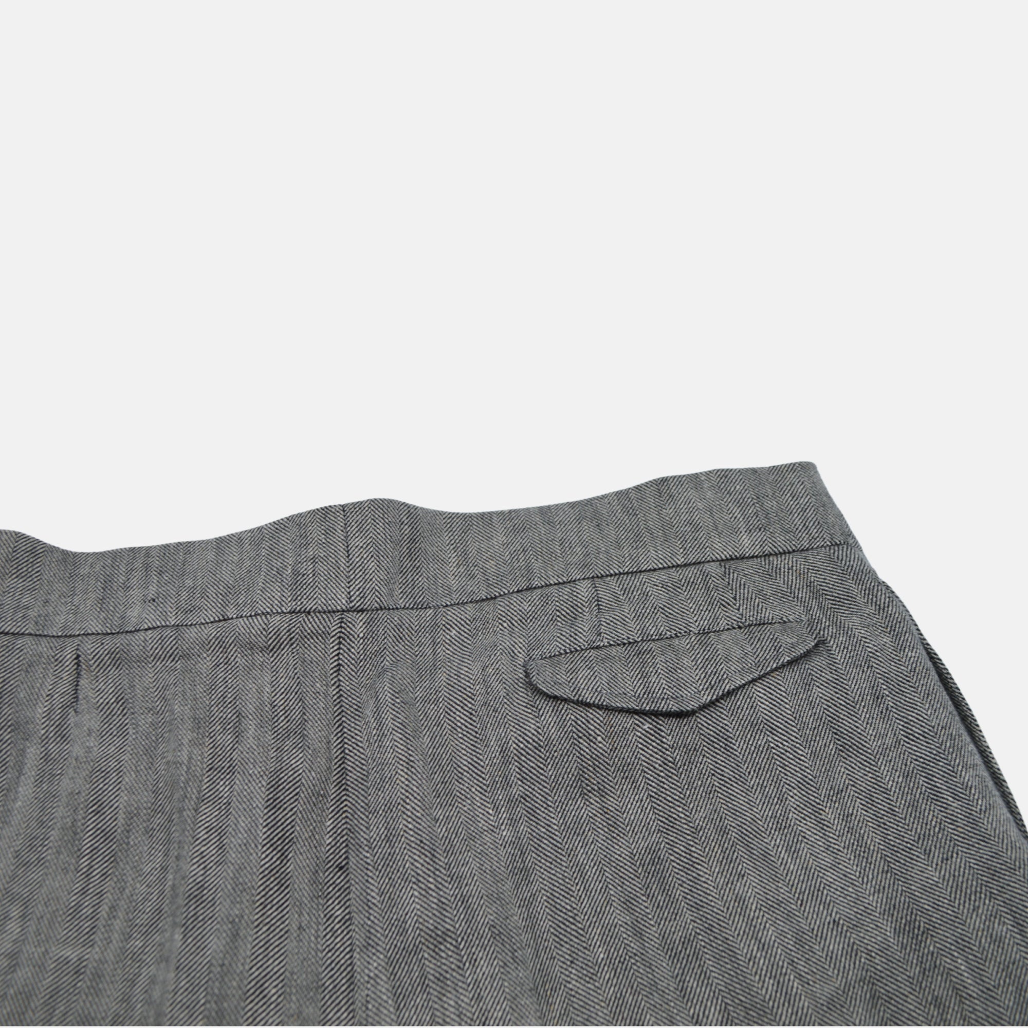 Grey Patterned Trousers made of Linen (W36)