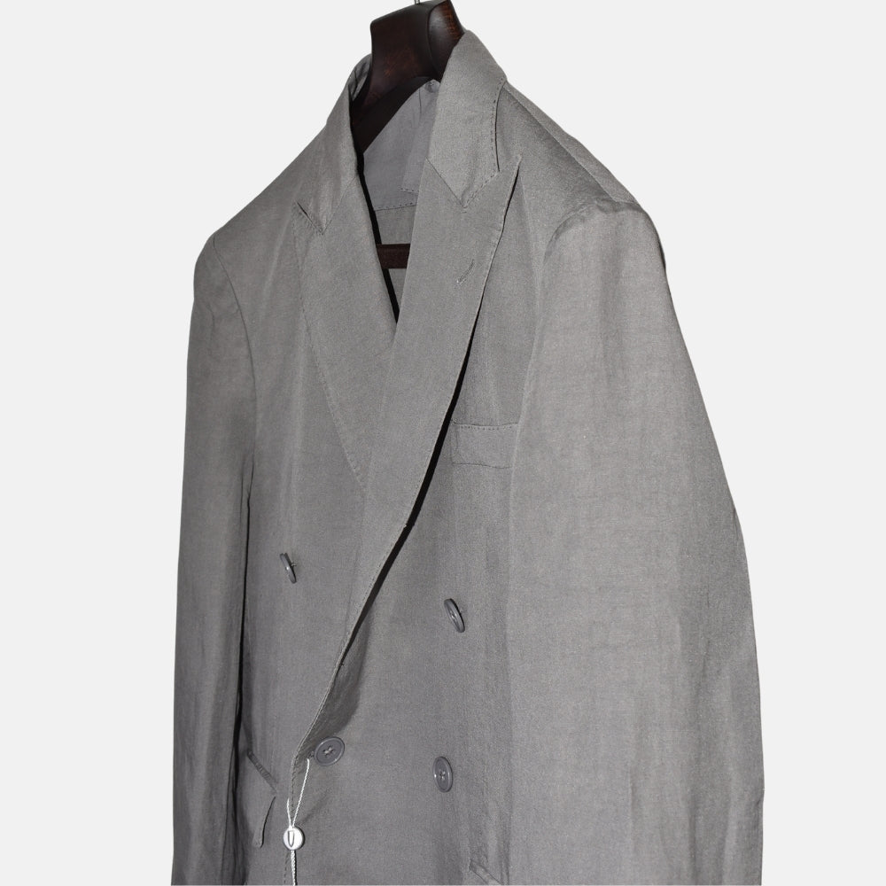 Grey Double Breasted Linen Blazer (EU 52)
