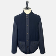 Navy Jacket made of Wool with Leather Details (EU 56)