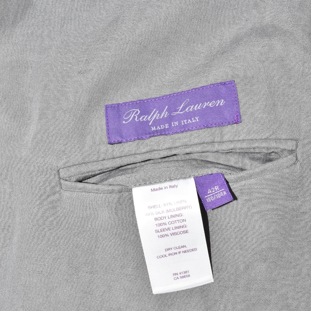 Grey Double Breasted Linen Blazer (EU 52)