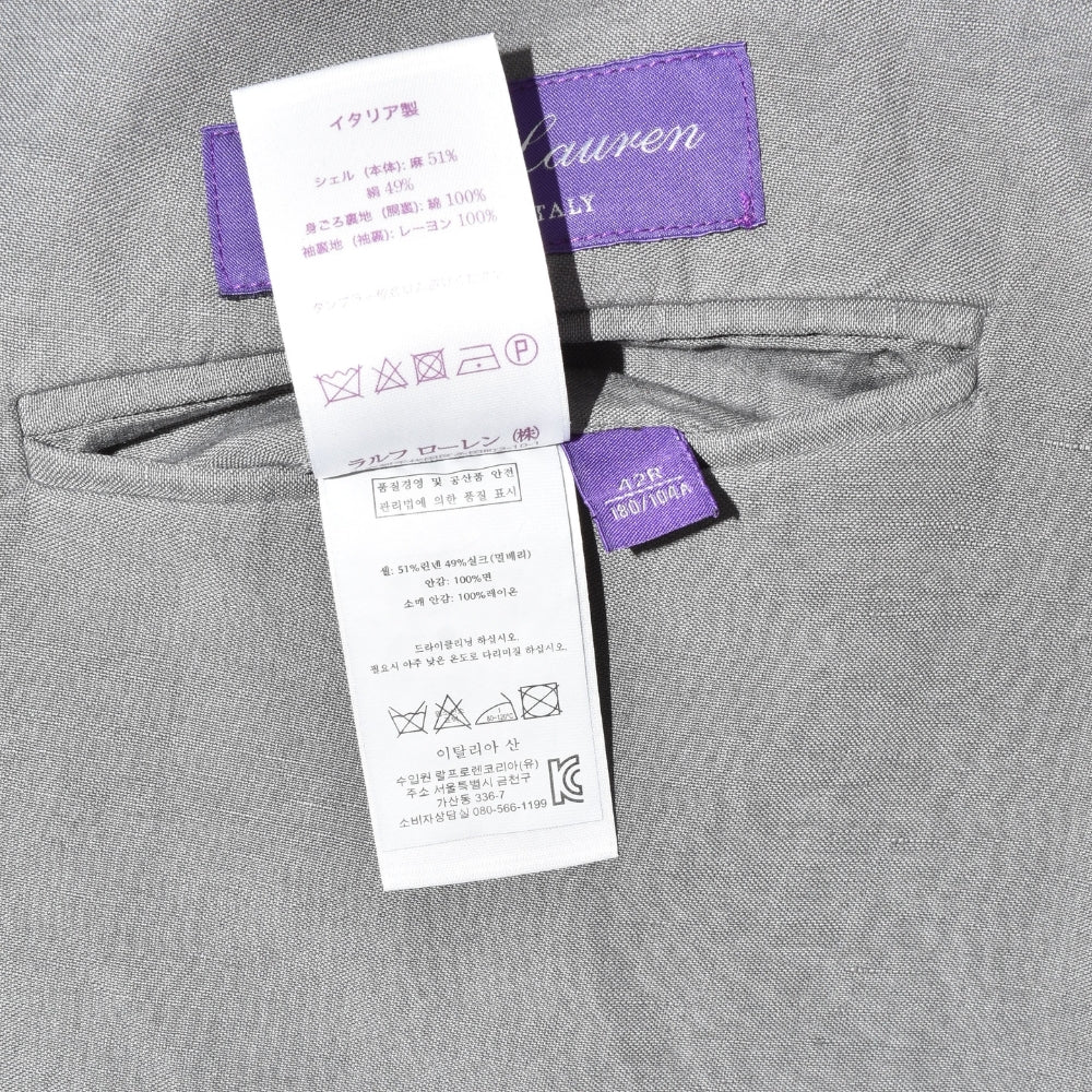 Grey Double Breasted Linen Blazer (EU 52)