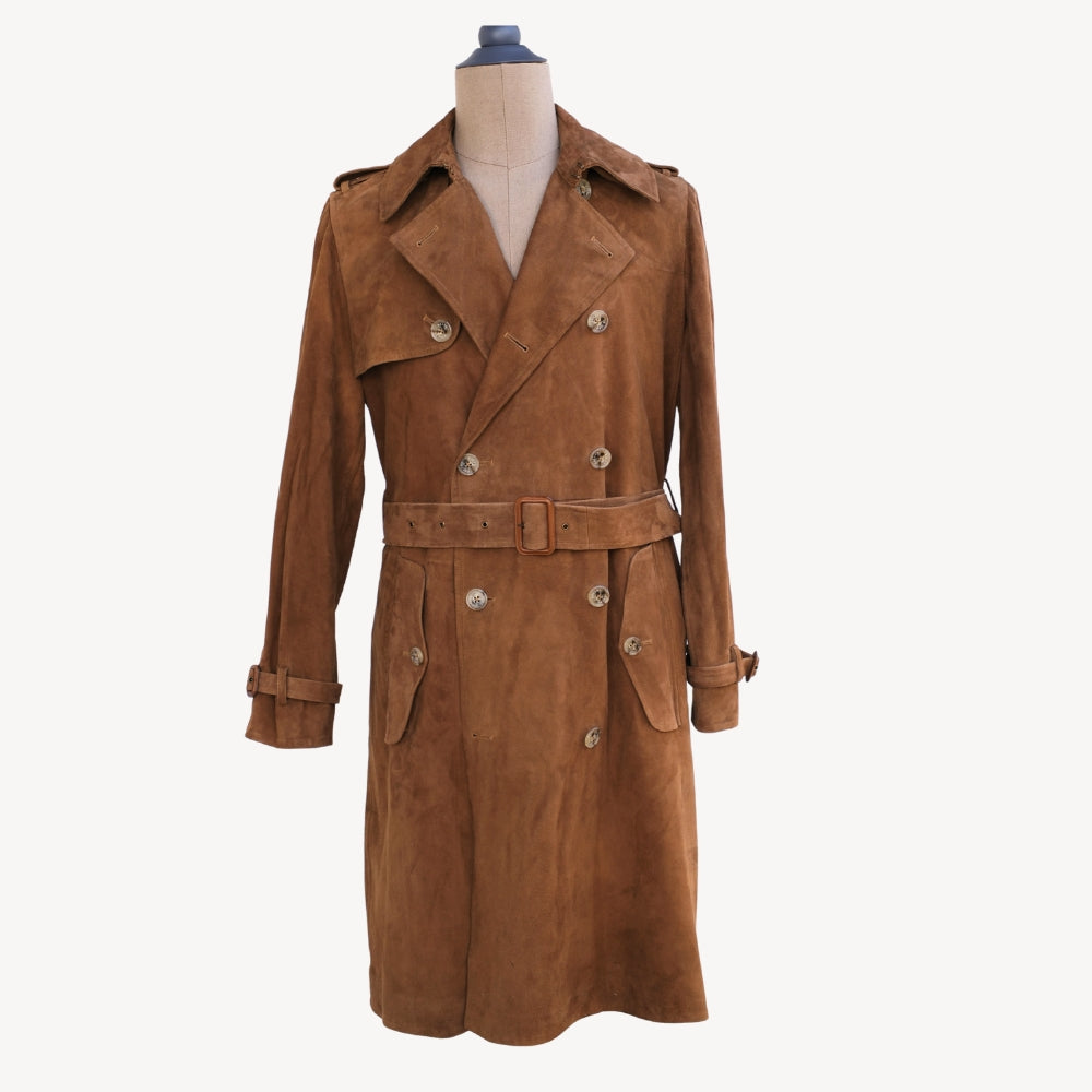 Brown Suede Trenchcoat (L)