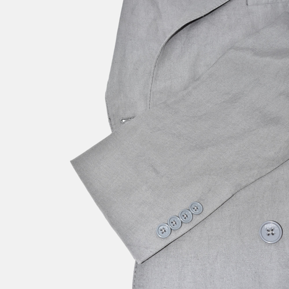 Grey Double Breasted Linen Blazer (EU 52)