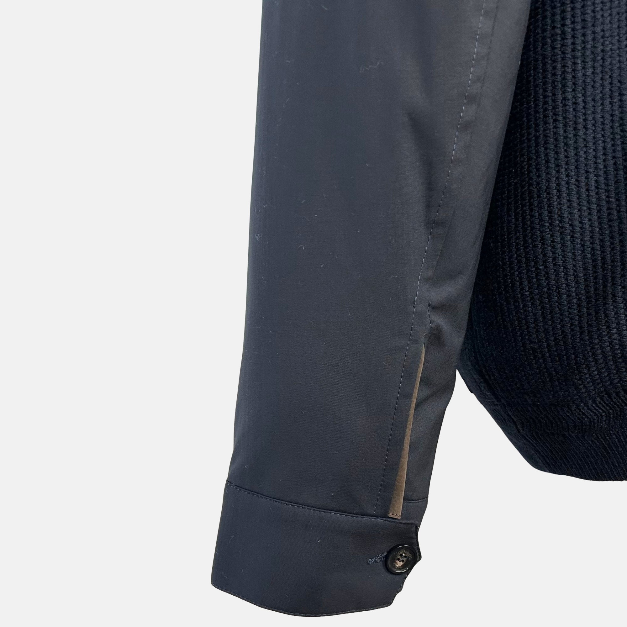 Navy Jacket made of Wool with Leather Details (EU 56)