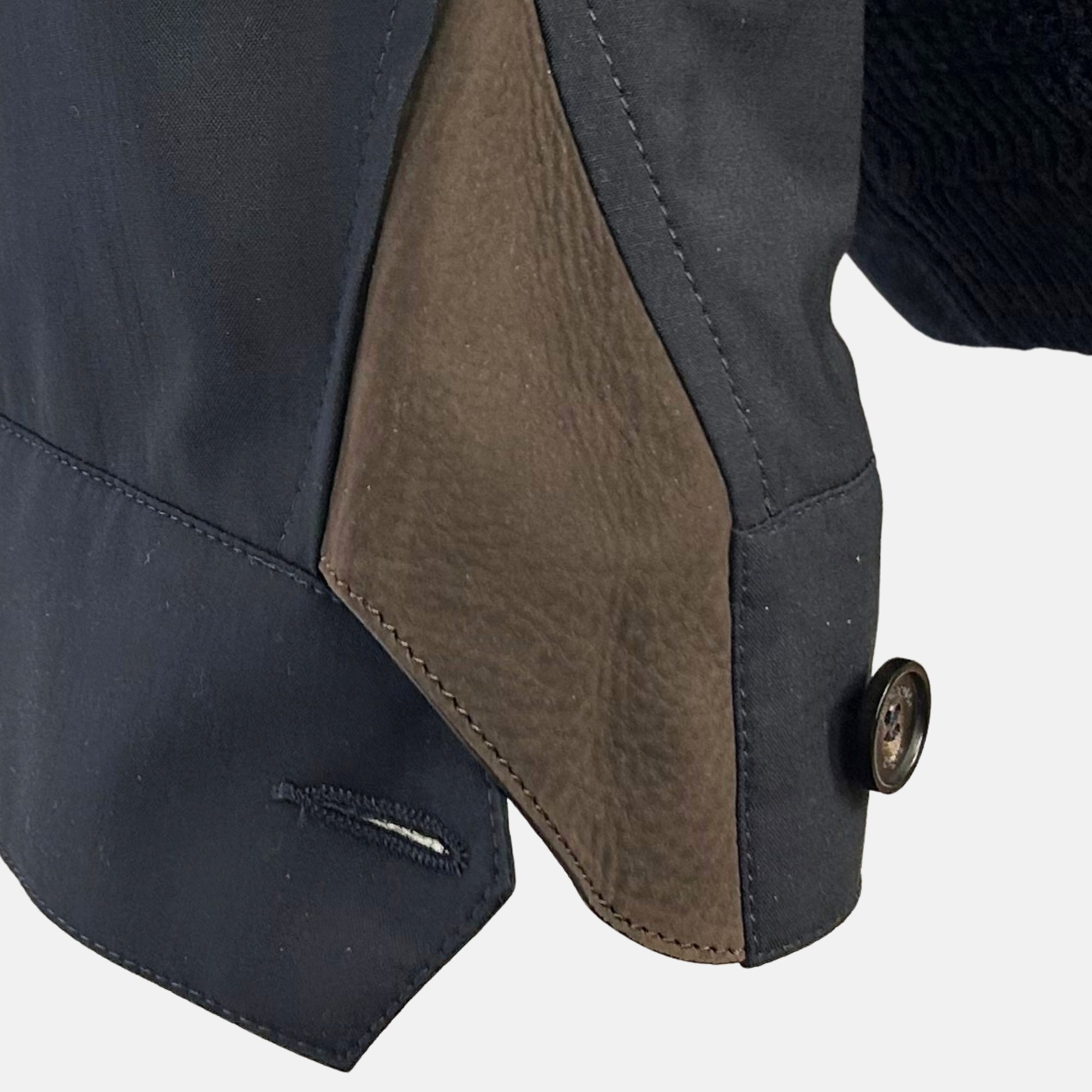 Navy Jacket made of Wool with Leather Details (EU 56)
