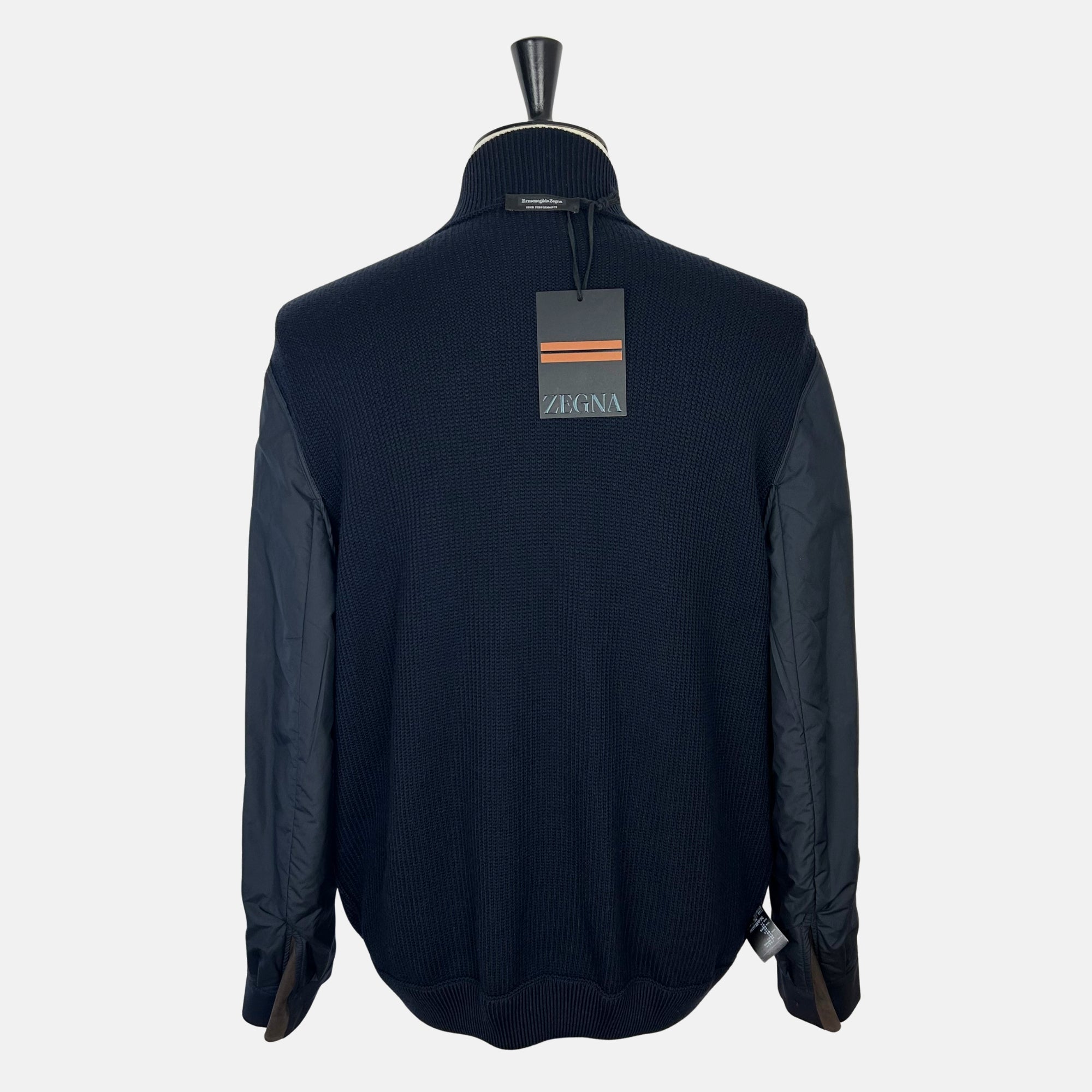 Navy Jacket made of Wool with Leather Details (EU 56)