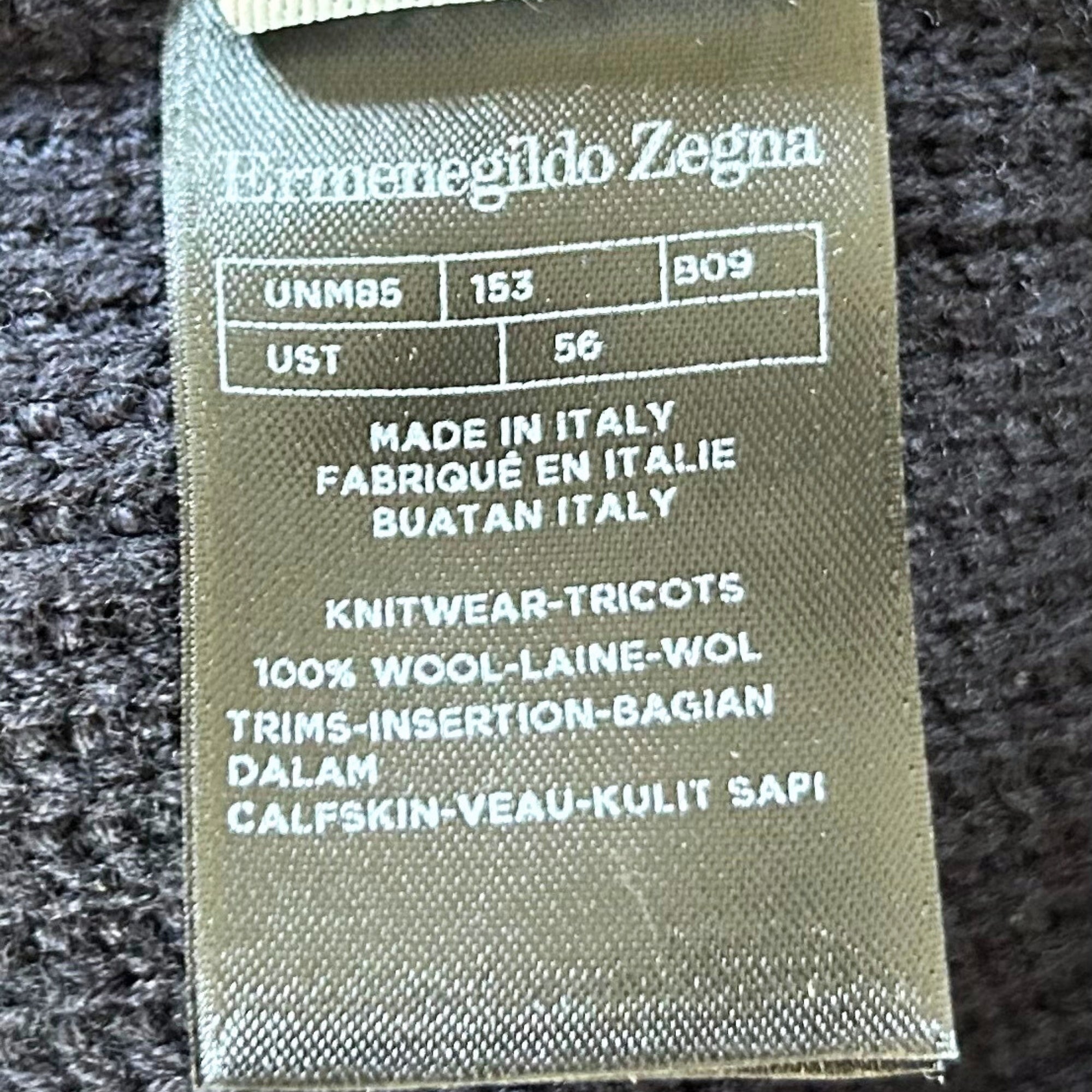 Navy Jacket made of Wool with Leather Details (EU 56)