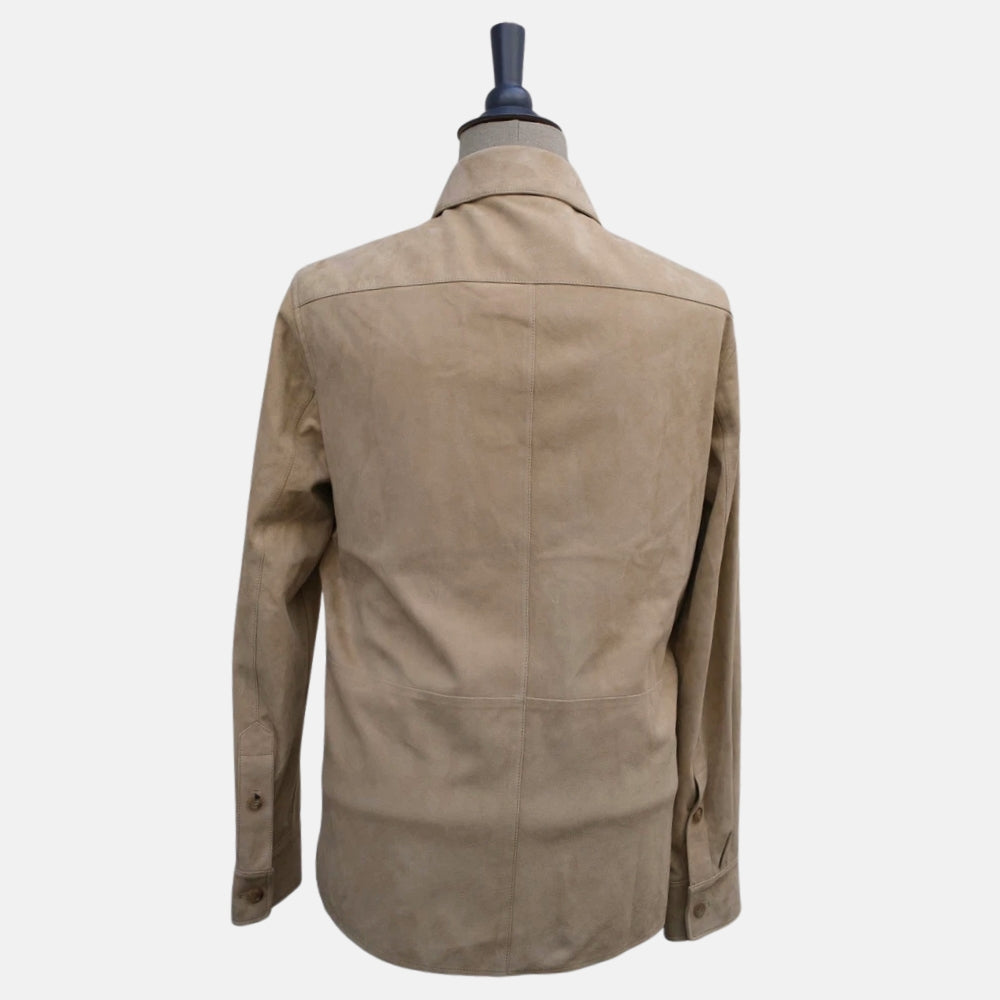 Wildlederhemdjacke in Beige (L)