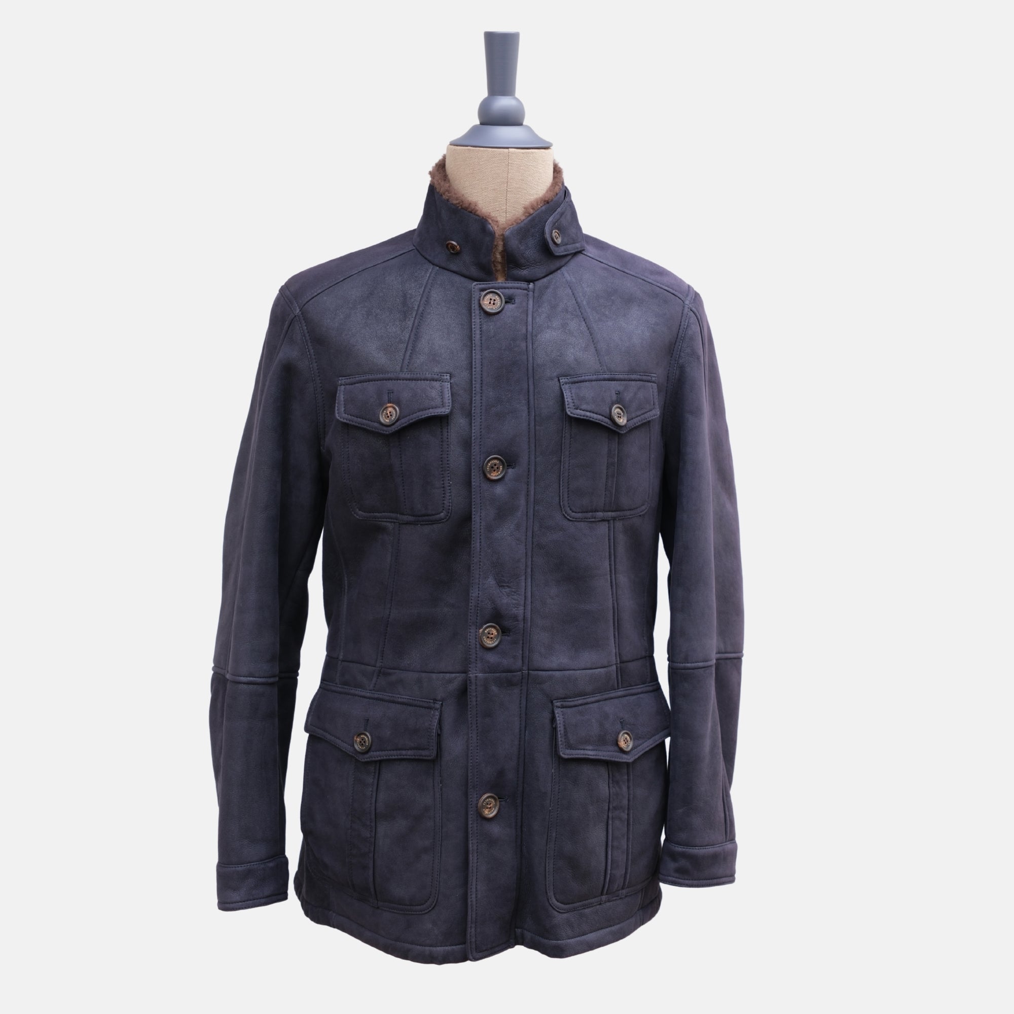 Navy Shearling Jacket (M)