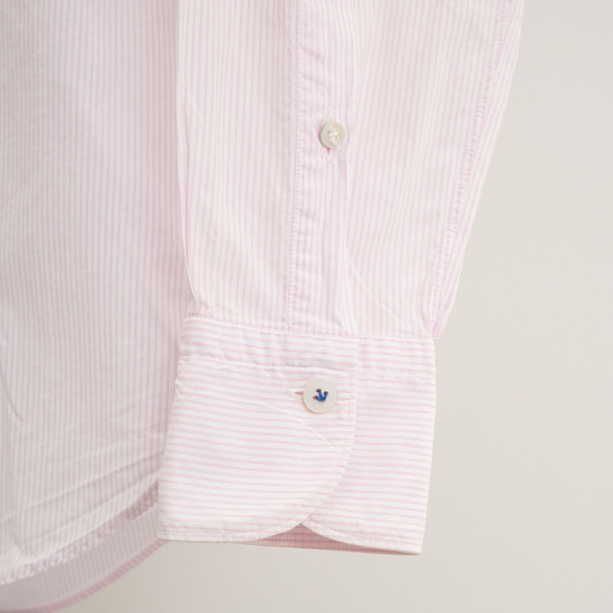 White/Pink Striped Cotton Shirt (S)