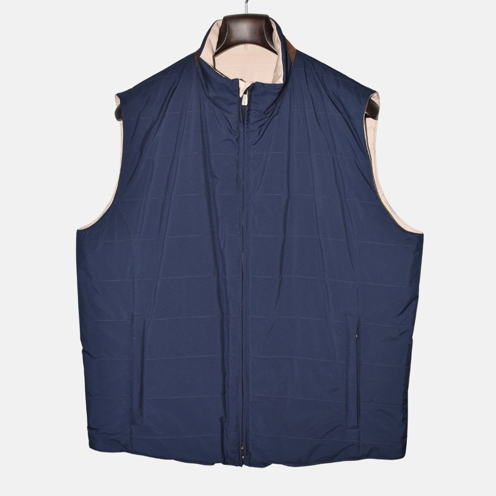Navy/Beige Reversible Vest made of Nylon (XL)