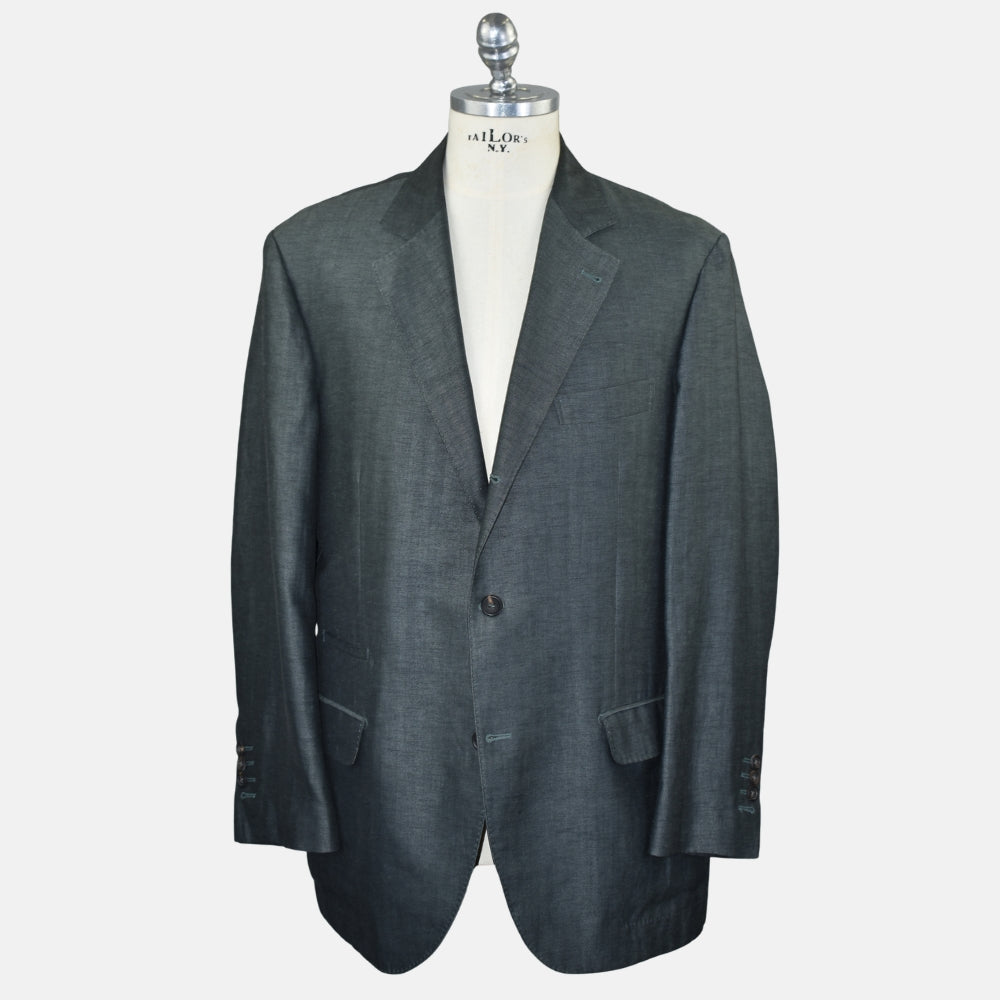 Grey Herringbone Blazer Wool