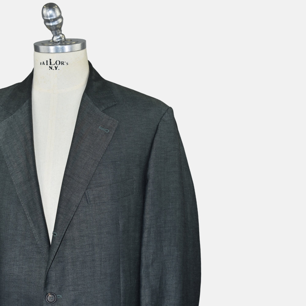 Grey Herringbone Blazer Wool