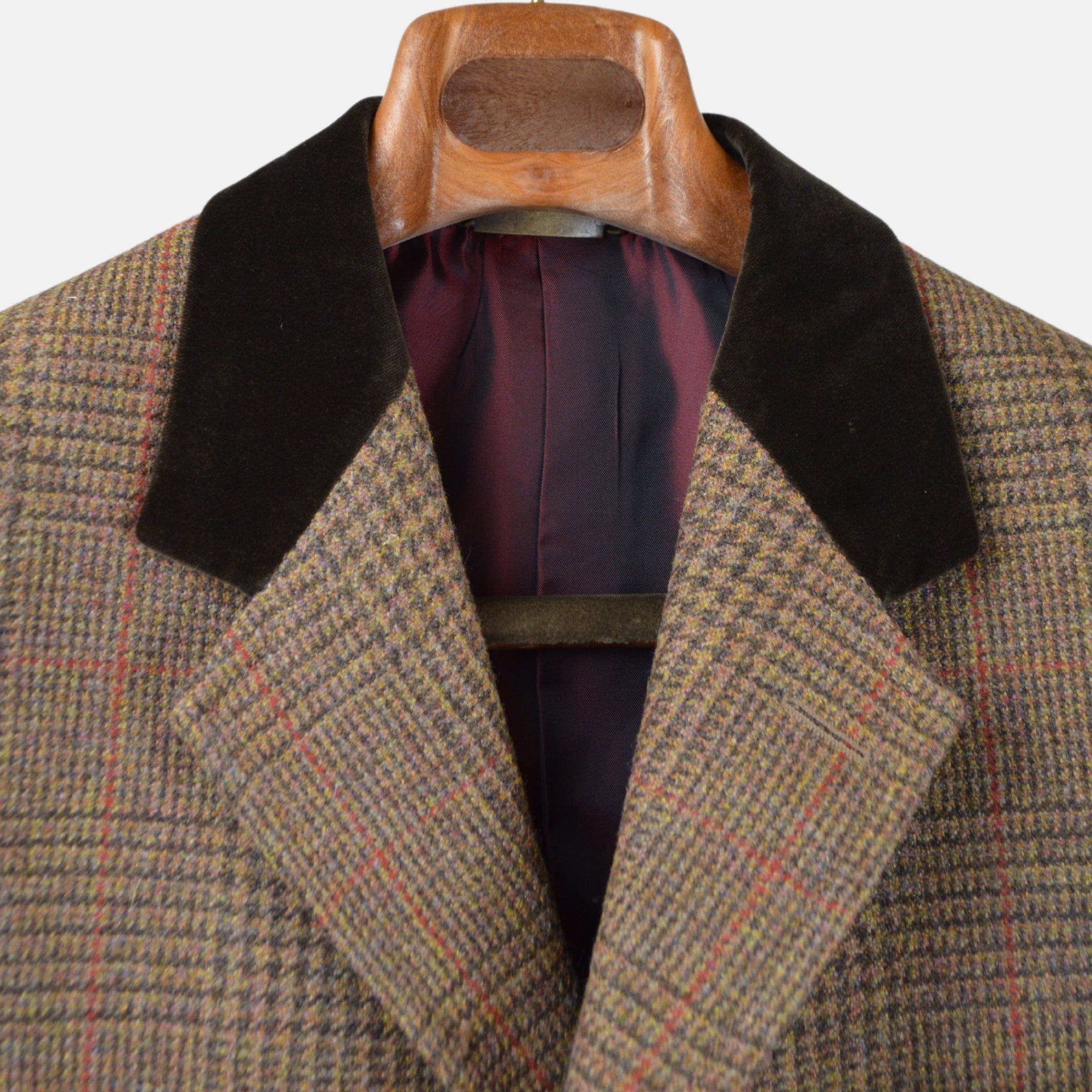 Brown Checked Coat made of Virgin Wool (EU 50)