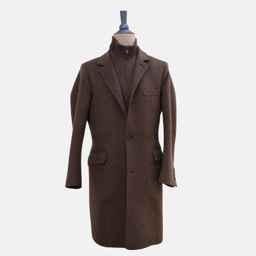 Brown Melange Baby Cashmere Coat (S)