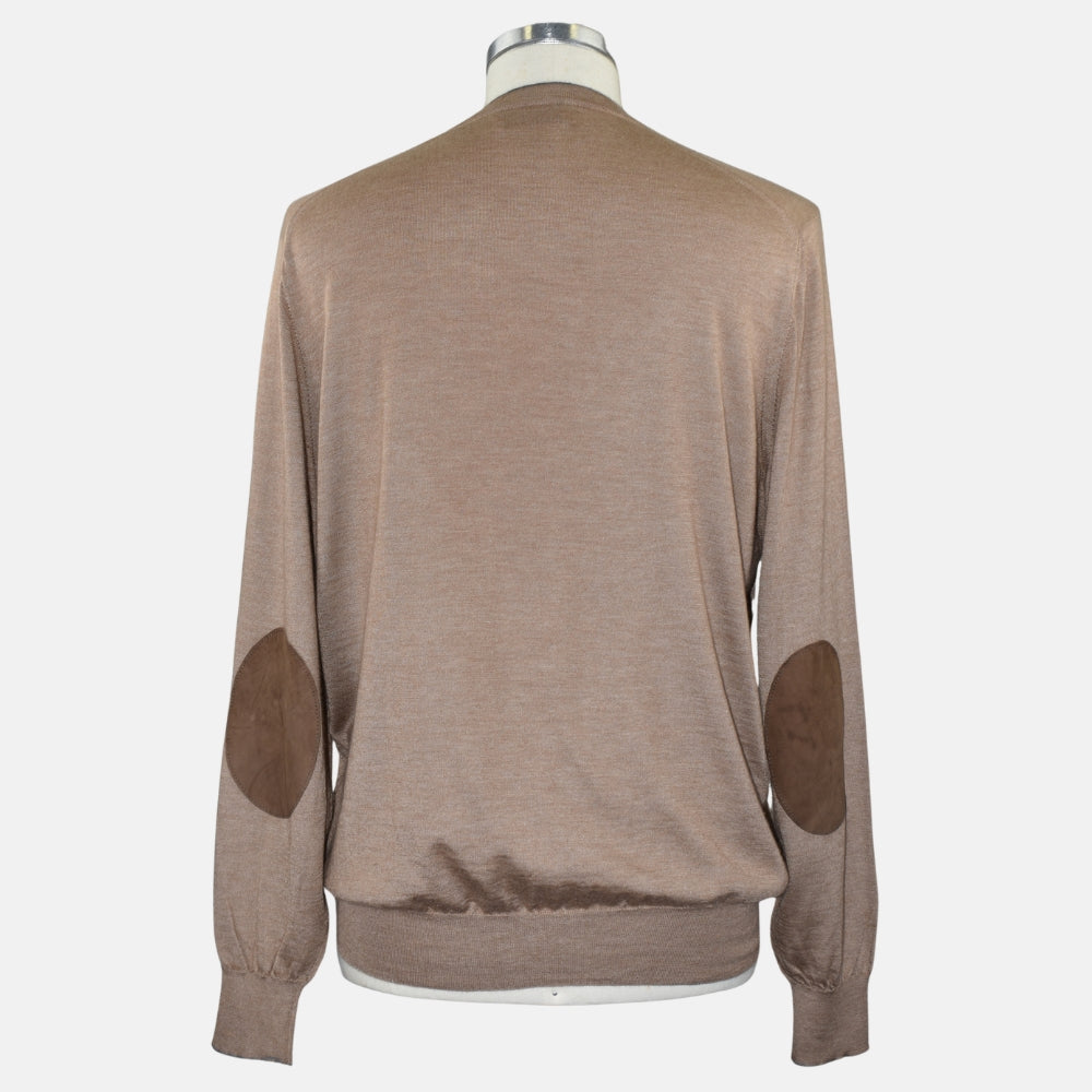 Beige Crewneck Cashmere Silk