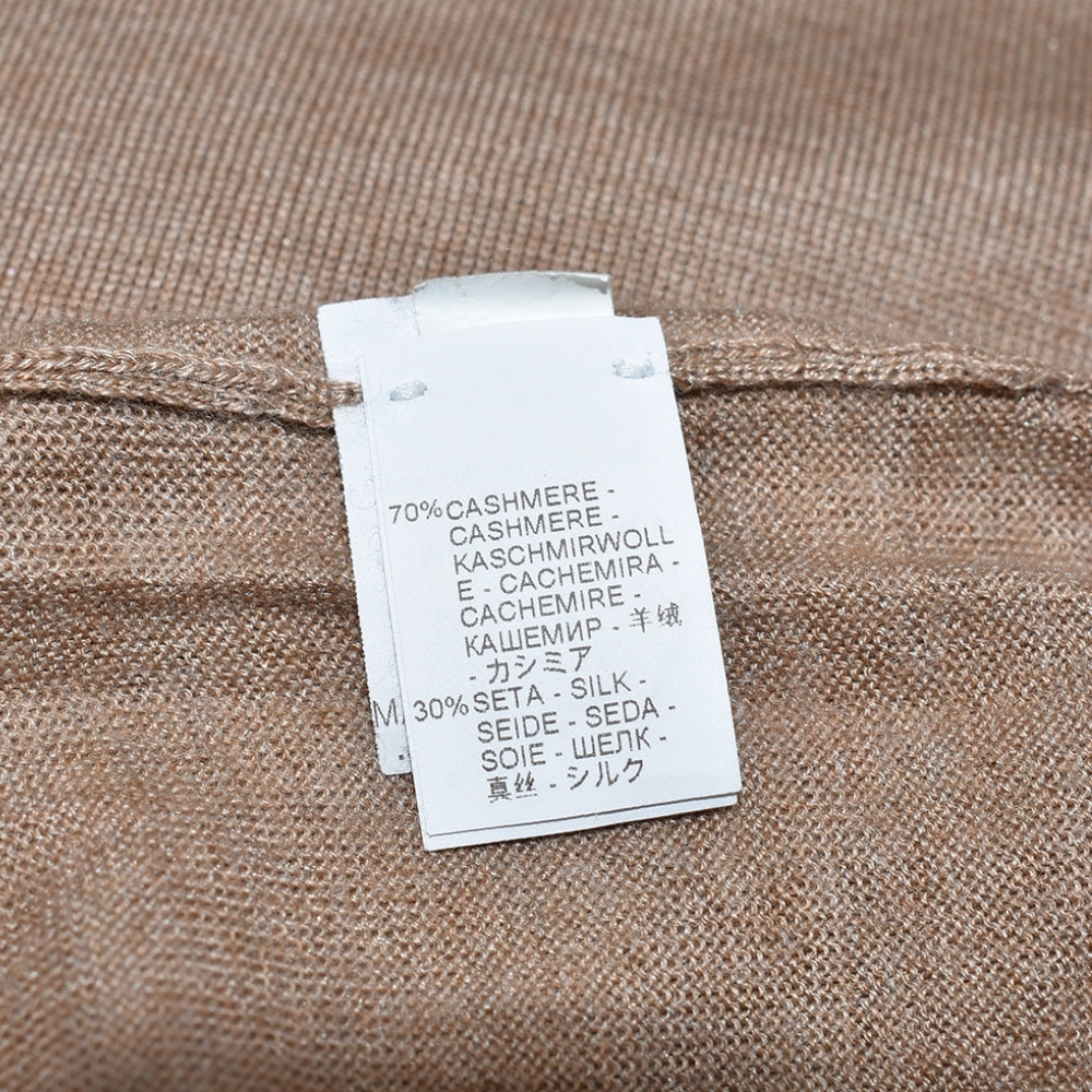 Beige Crewneck Cashmere Silk