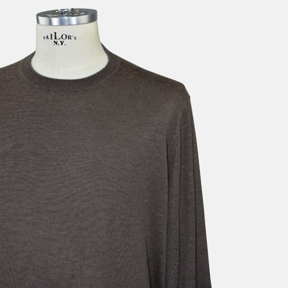 Brown Cashmere Silk Crewneck