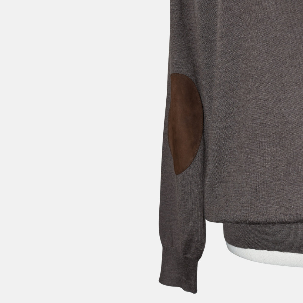 Brown Cashmere Silk Crewneck