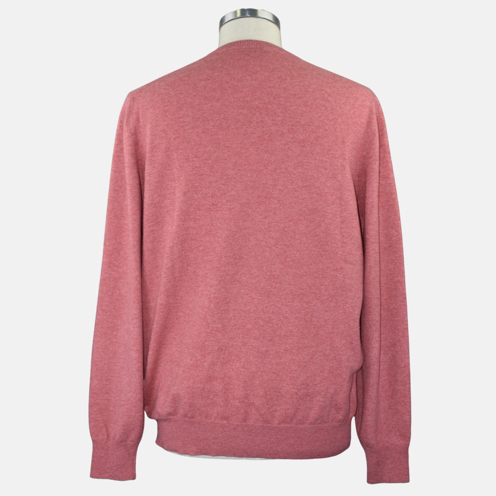 Coral Red V Neck Sweater Cashmere