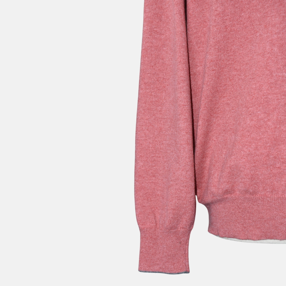 Coral Red V Neck Sweater Cashmere