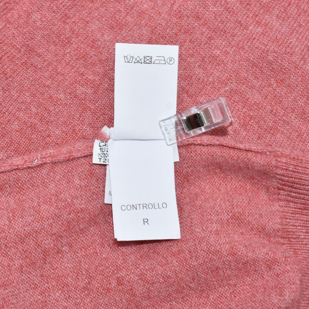 Coral Red V Neck Sweater Cashmere