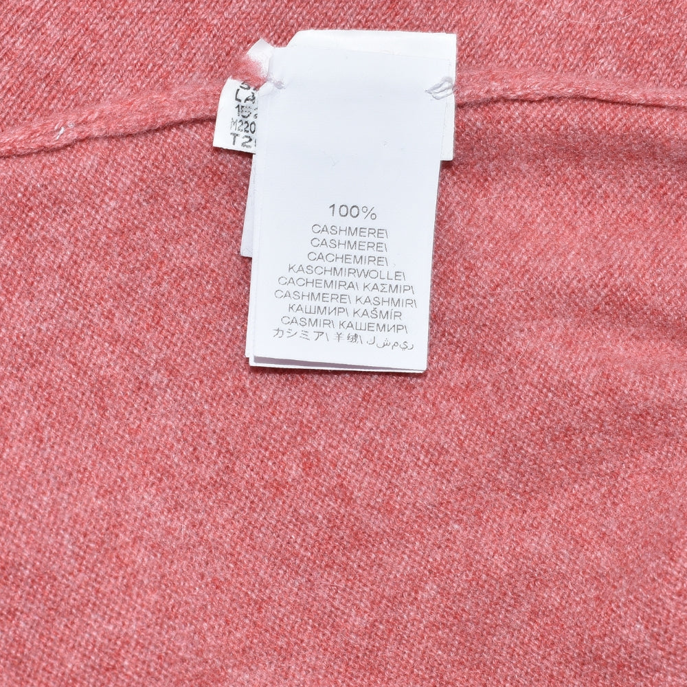 Coral Red V Neck Sweater Cashmere