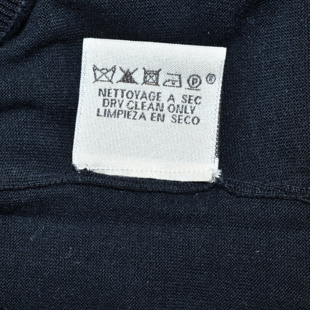 Navy Silk Longsleeve Polo