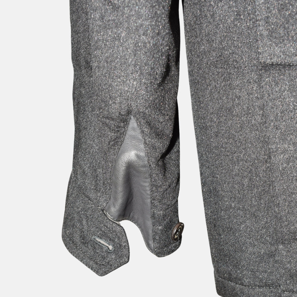 Dark Grey Cashmere Coat with Mink Collar (EU 50)