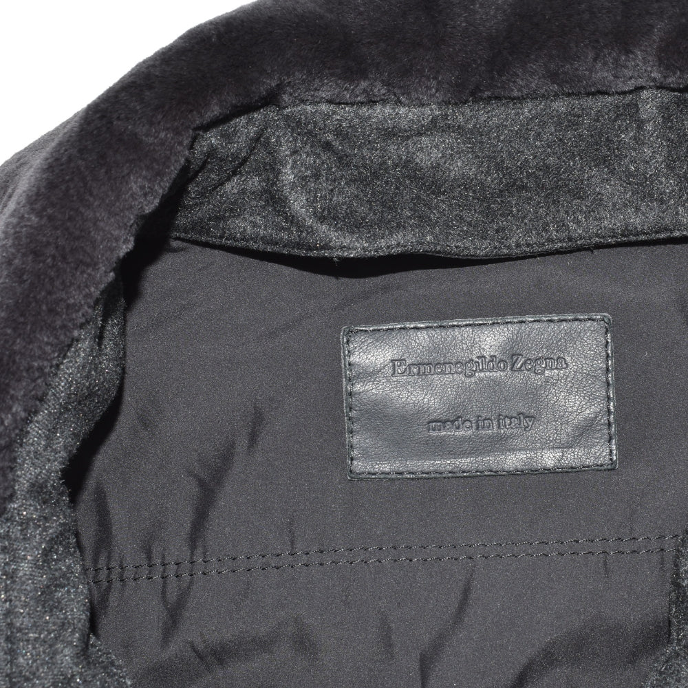 Dark Grey Cashmere Coat with Mink Collar (EU 50)