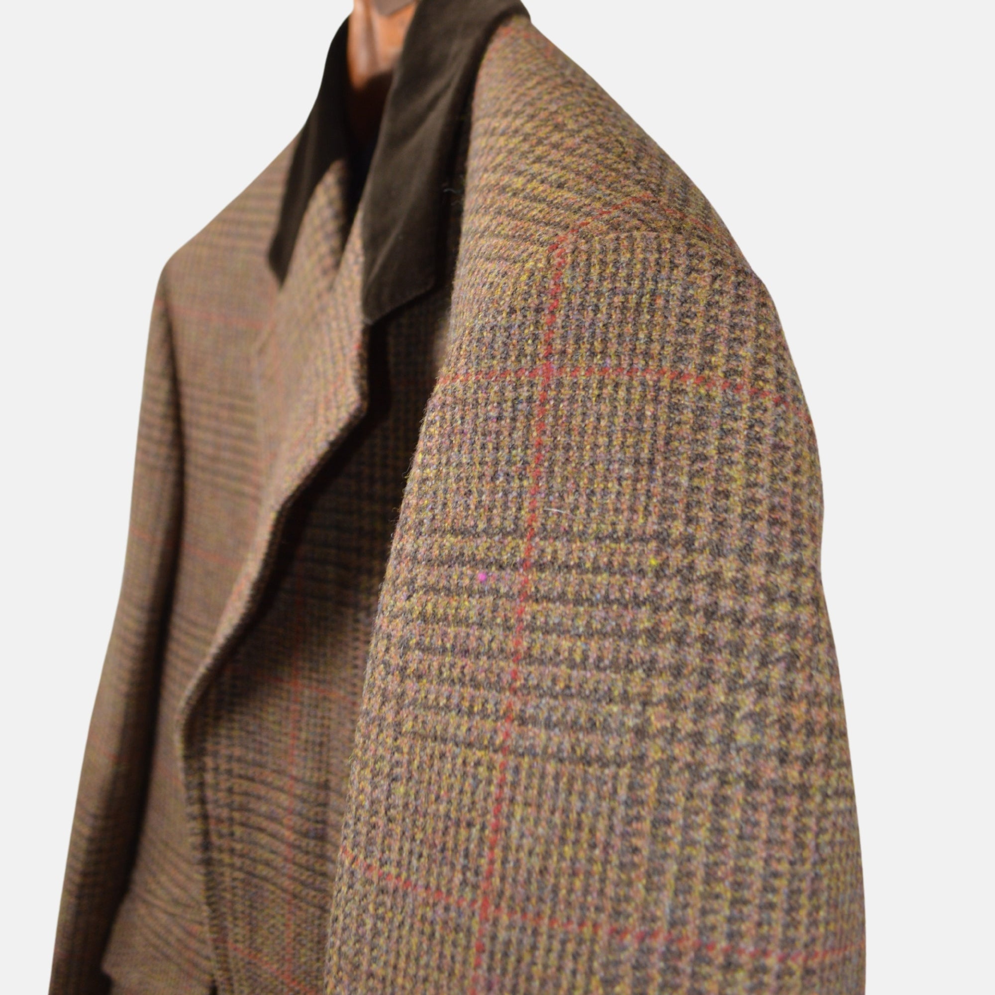 Brown Checked Coat made of Virgin Wool (EU 50)