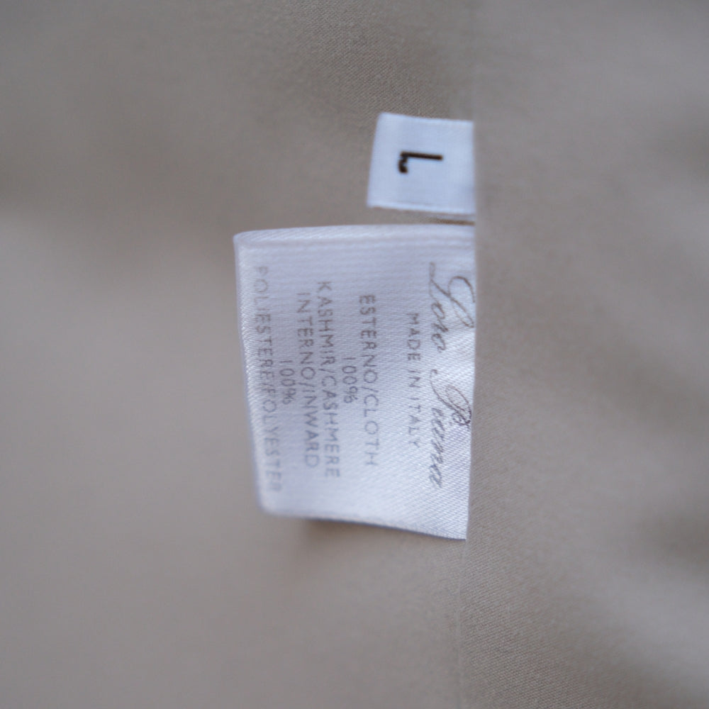 Brown Down Jacket made of Baby Cashmere with Beaver Collar (L)