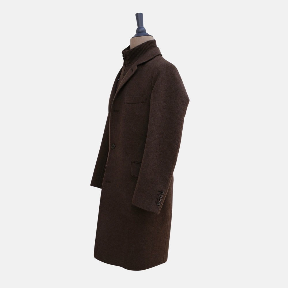 Brown Melange Baby Cashmere Coat (S)