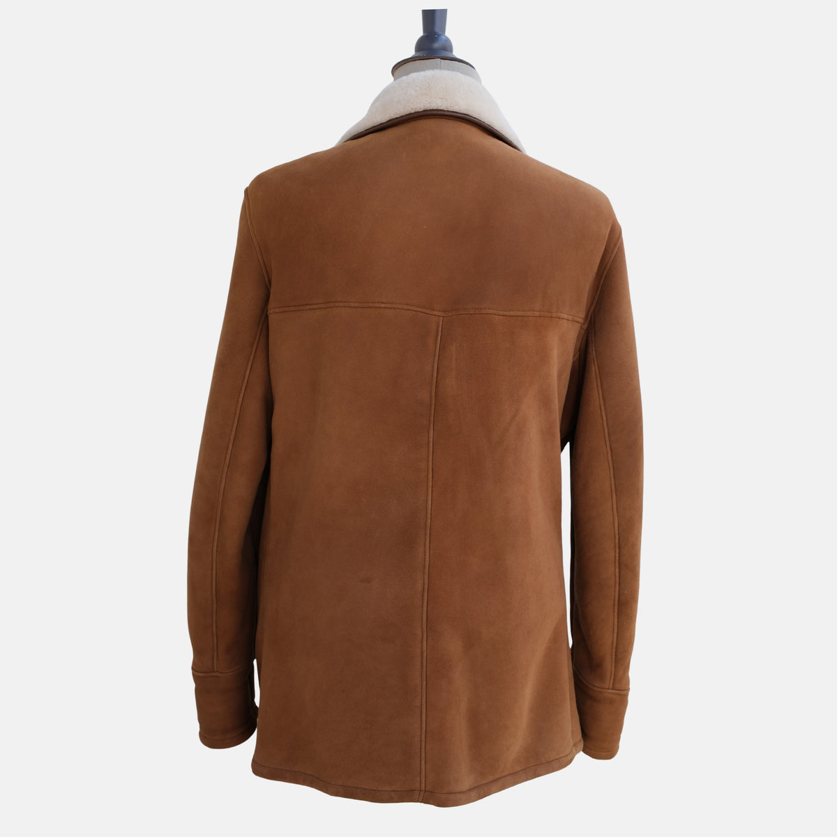 Brauner Shearling-Caban (XL)
