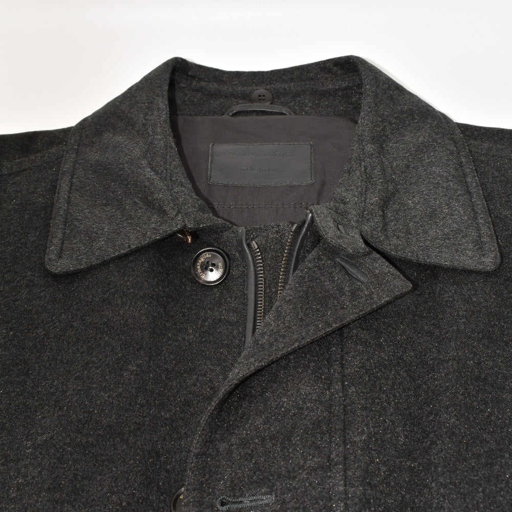 Dark Grey Cashmere Coat with Mink Collar (EU 50)