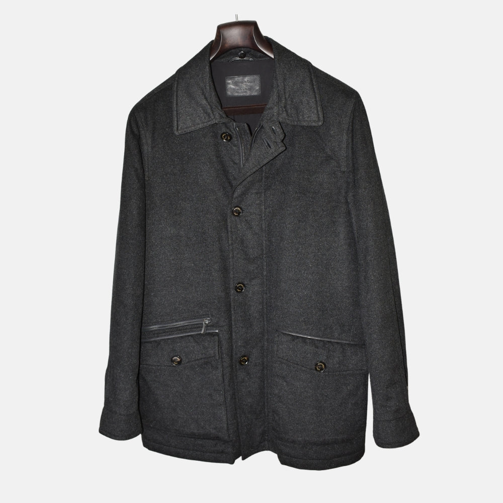 Dark Grey Cashmere Coat with Mink Collar (EU 50)