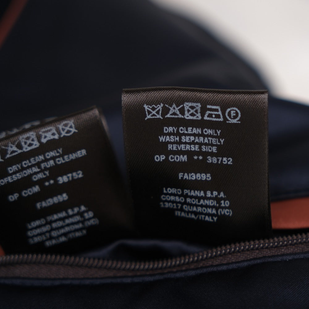 Navy Traveller Vicuña Jacket with Mink Collar