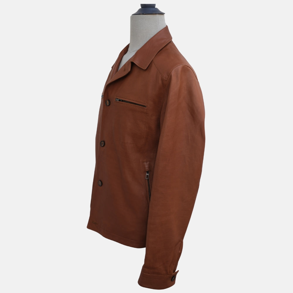 Brown Calf Leather Jacket