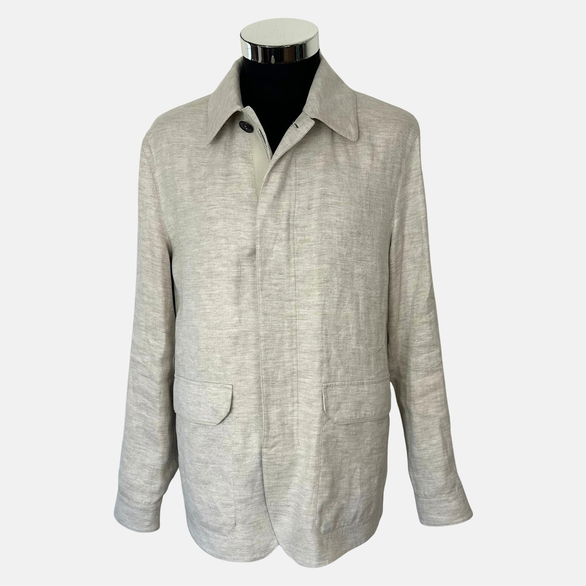 Ecru Melange Linen Jacket (EU 48)