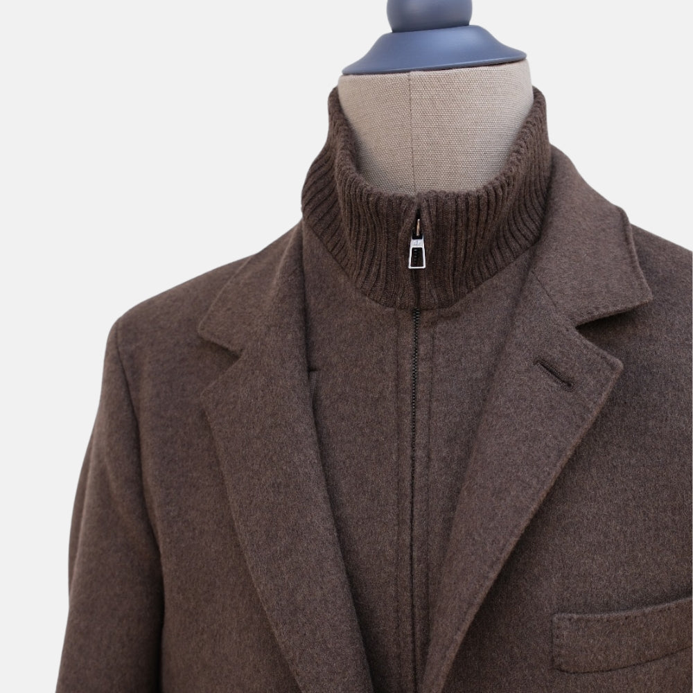 Brown Melange Baby Cashmere Coat (S)