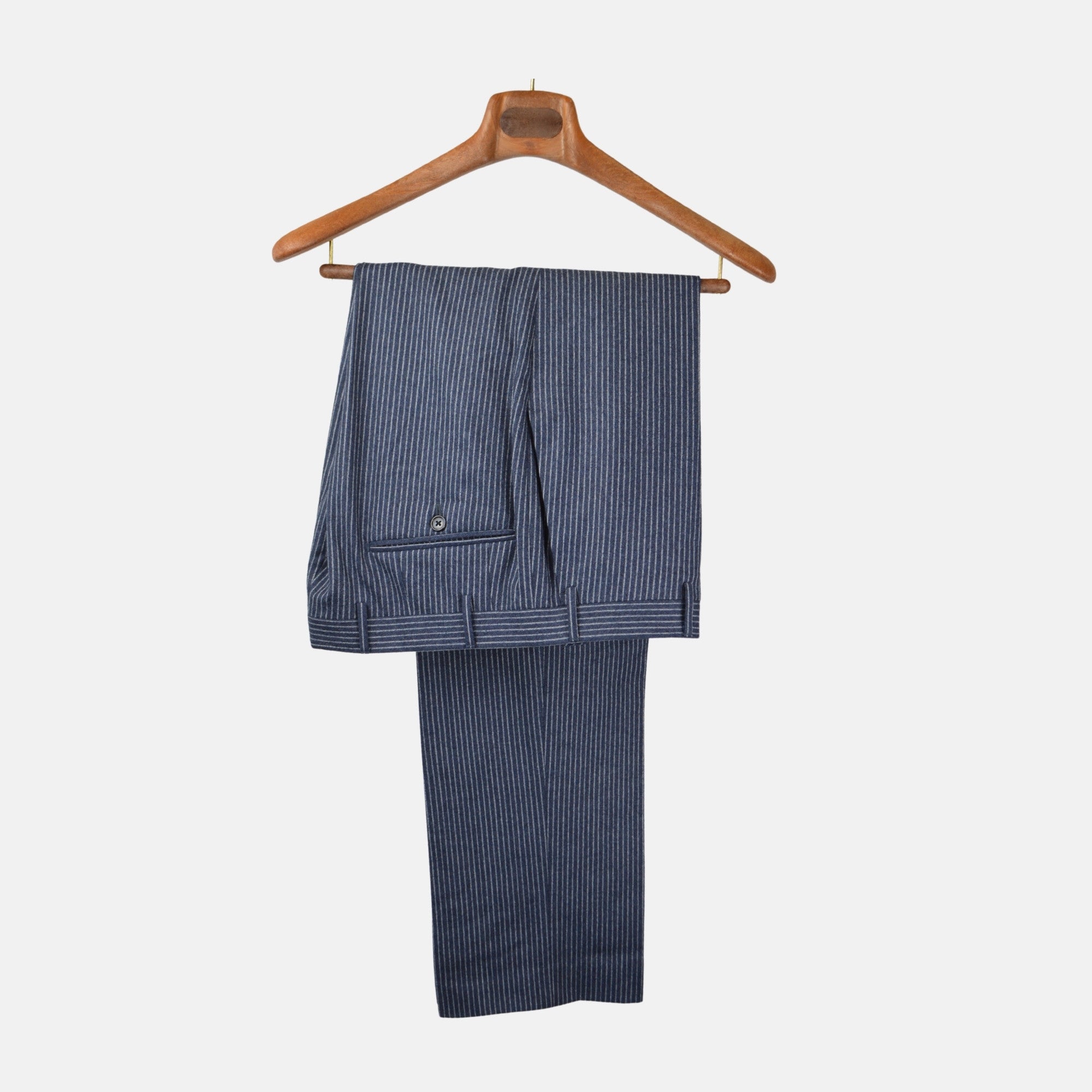 Blue/Grey Striped Suit made of Virgin Wool (EU 50)