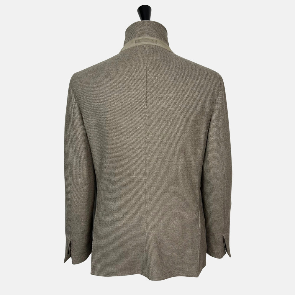 Greige Patterned Blazer made of Wool/Cashmere (EU 50)