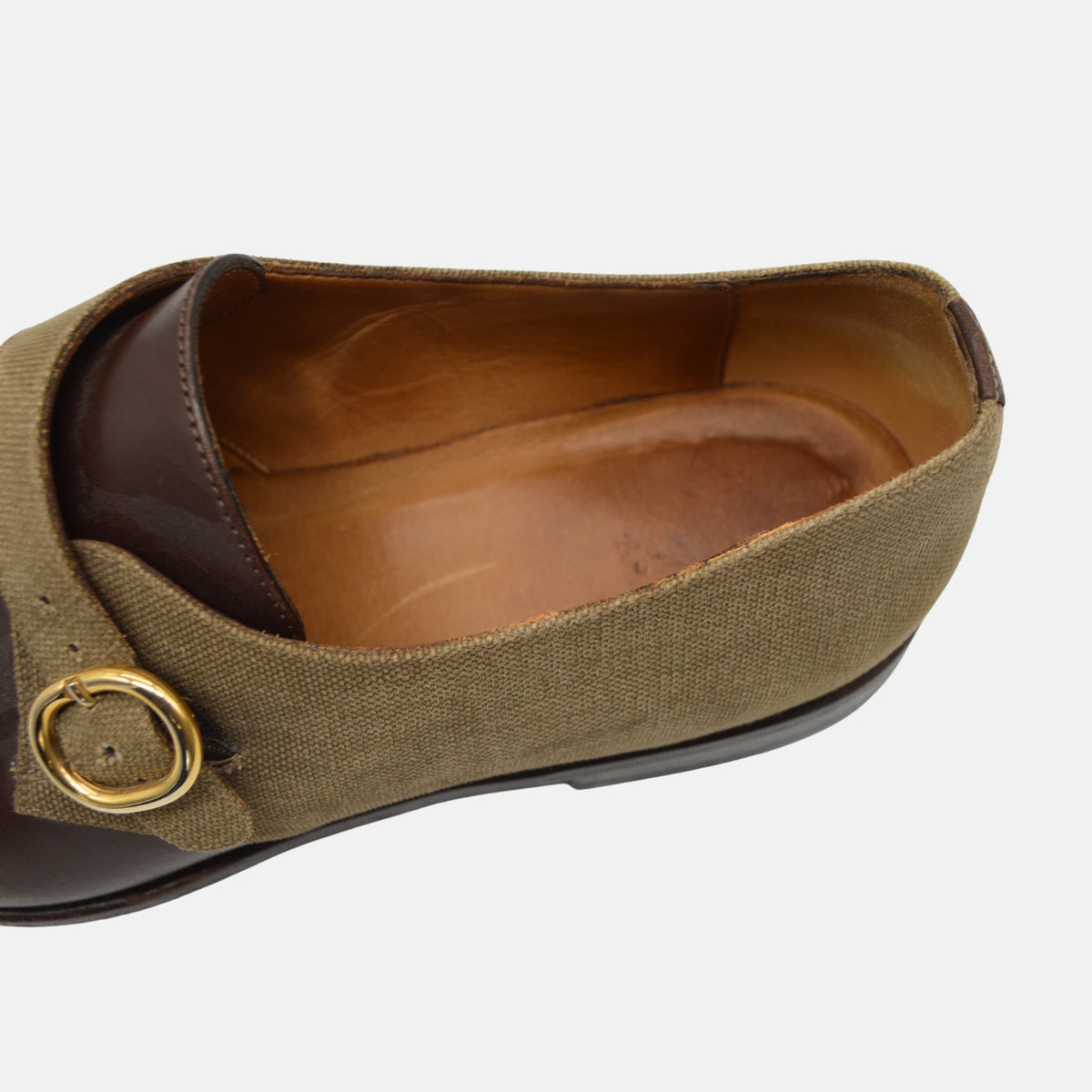 Brown/Olive Shoes made of Leather /Linen (EU 44)