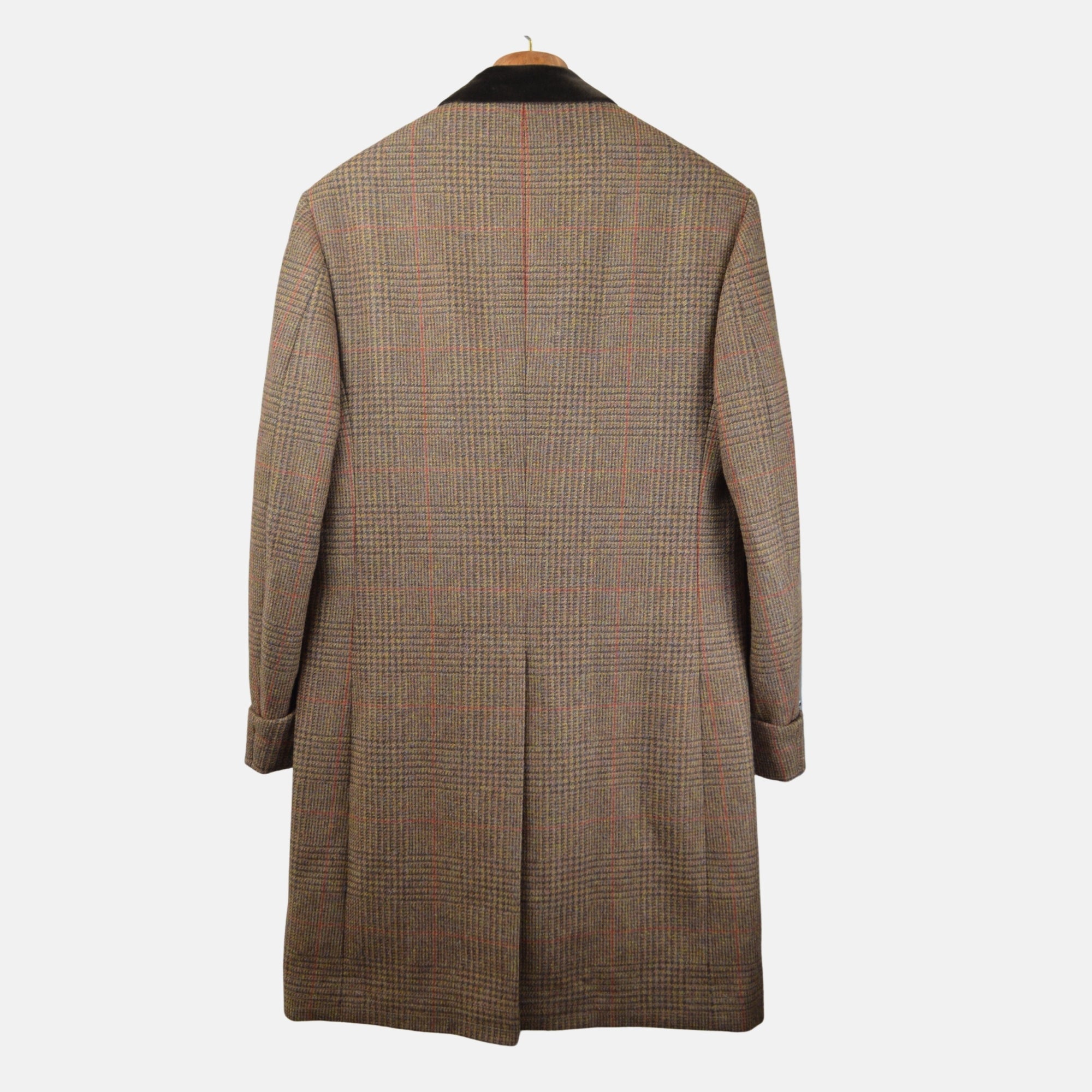 Brown Checked Coat made of Virgin Wool (EU 50)