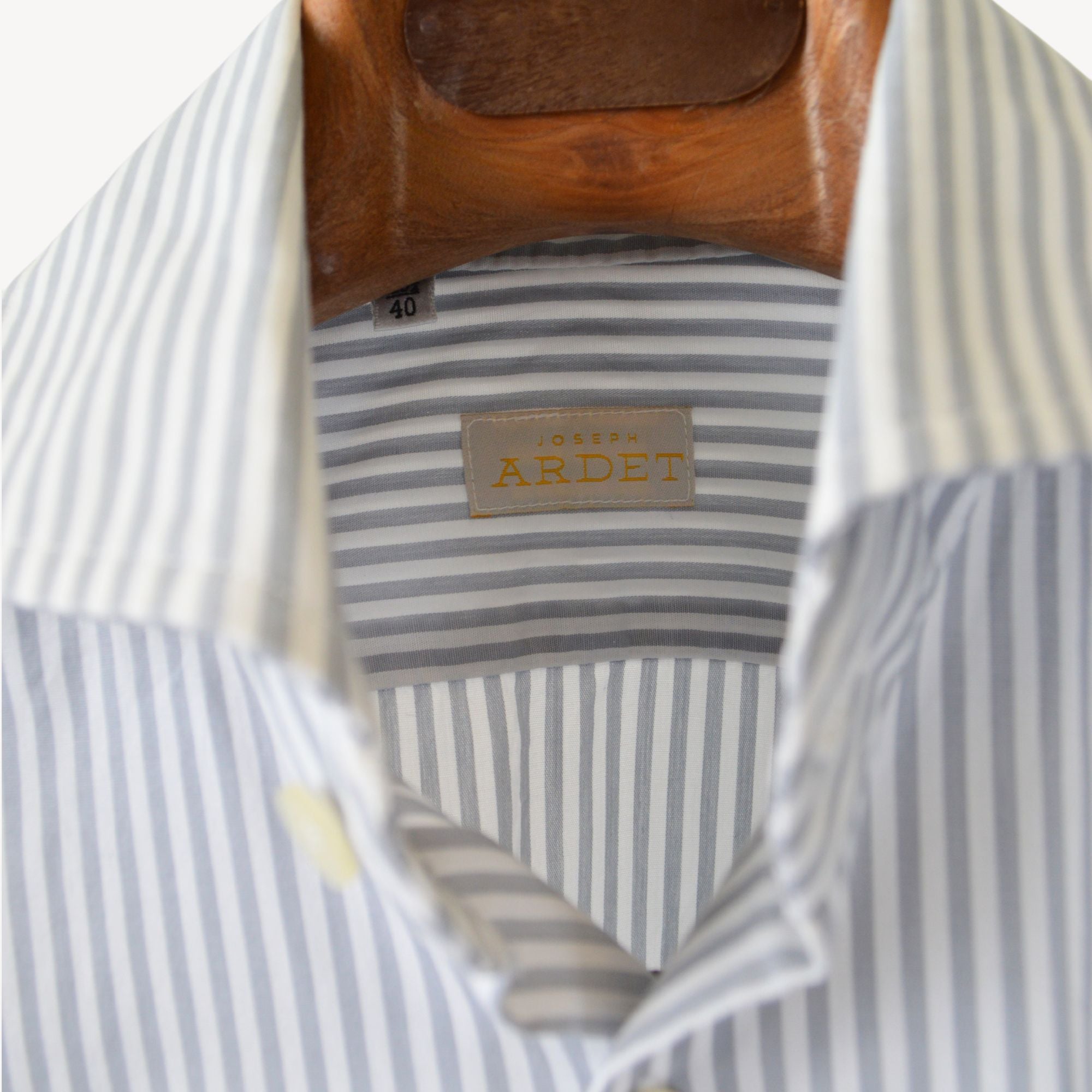 White/Grey Striped Cotton Shirt (EU 43)