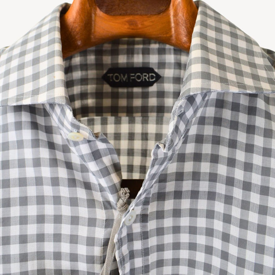 Grey Checked Cotton Shirt (EU 39)