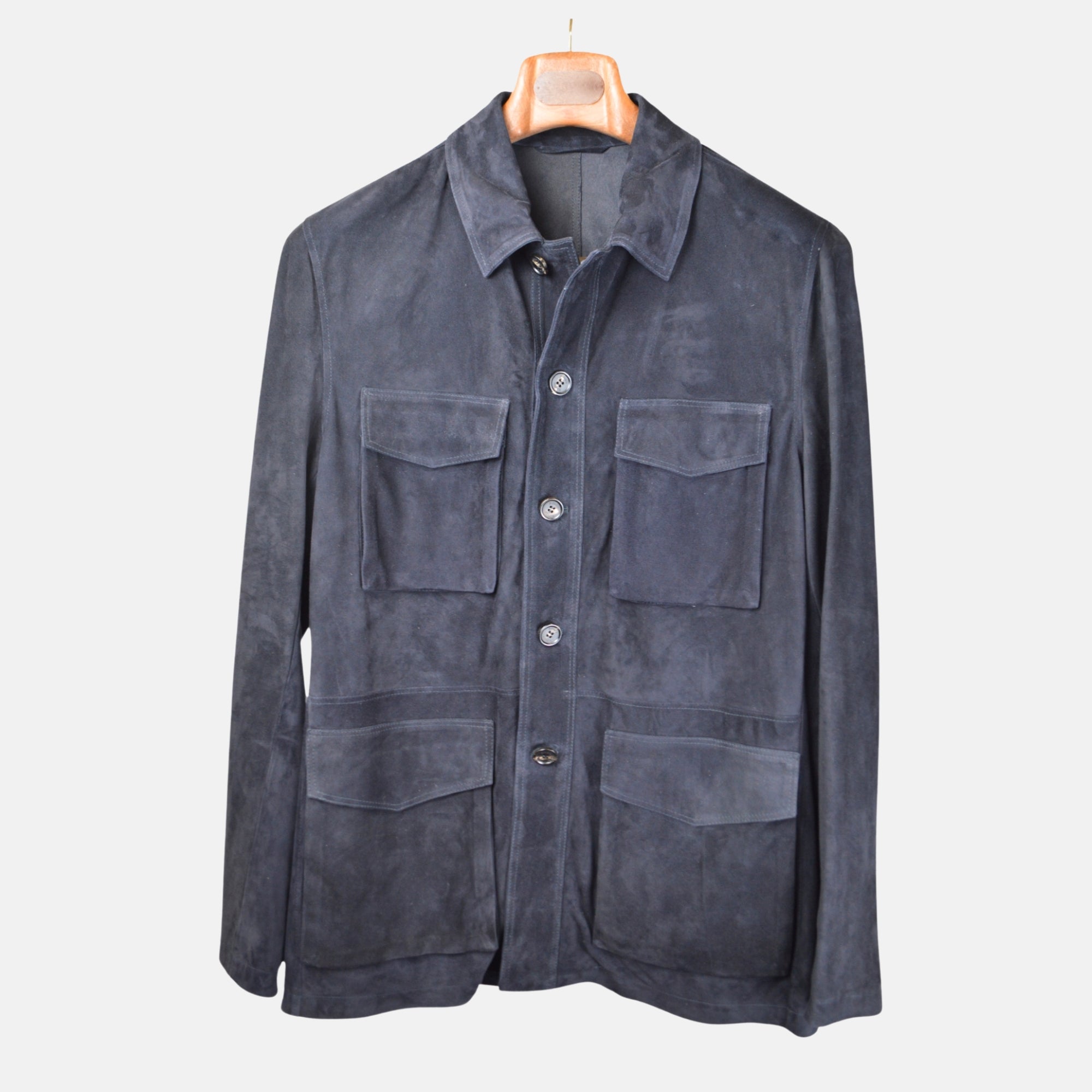 Navy Blue Suede Field Jacket (EU 50)
