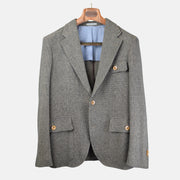 Beige/Black Geometric Blazer made of Cotton/Wool (EU 48)