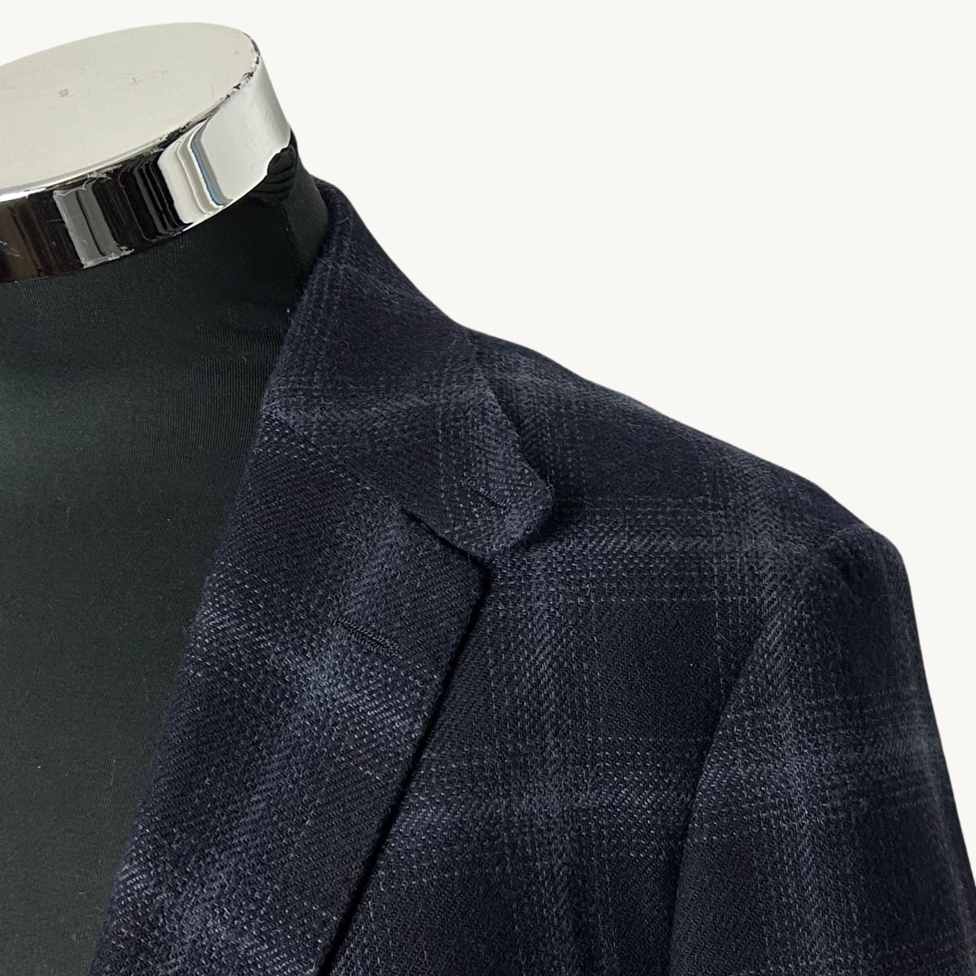 Navy Pattnerned Blazer made of Camel Hair (EU 50)