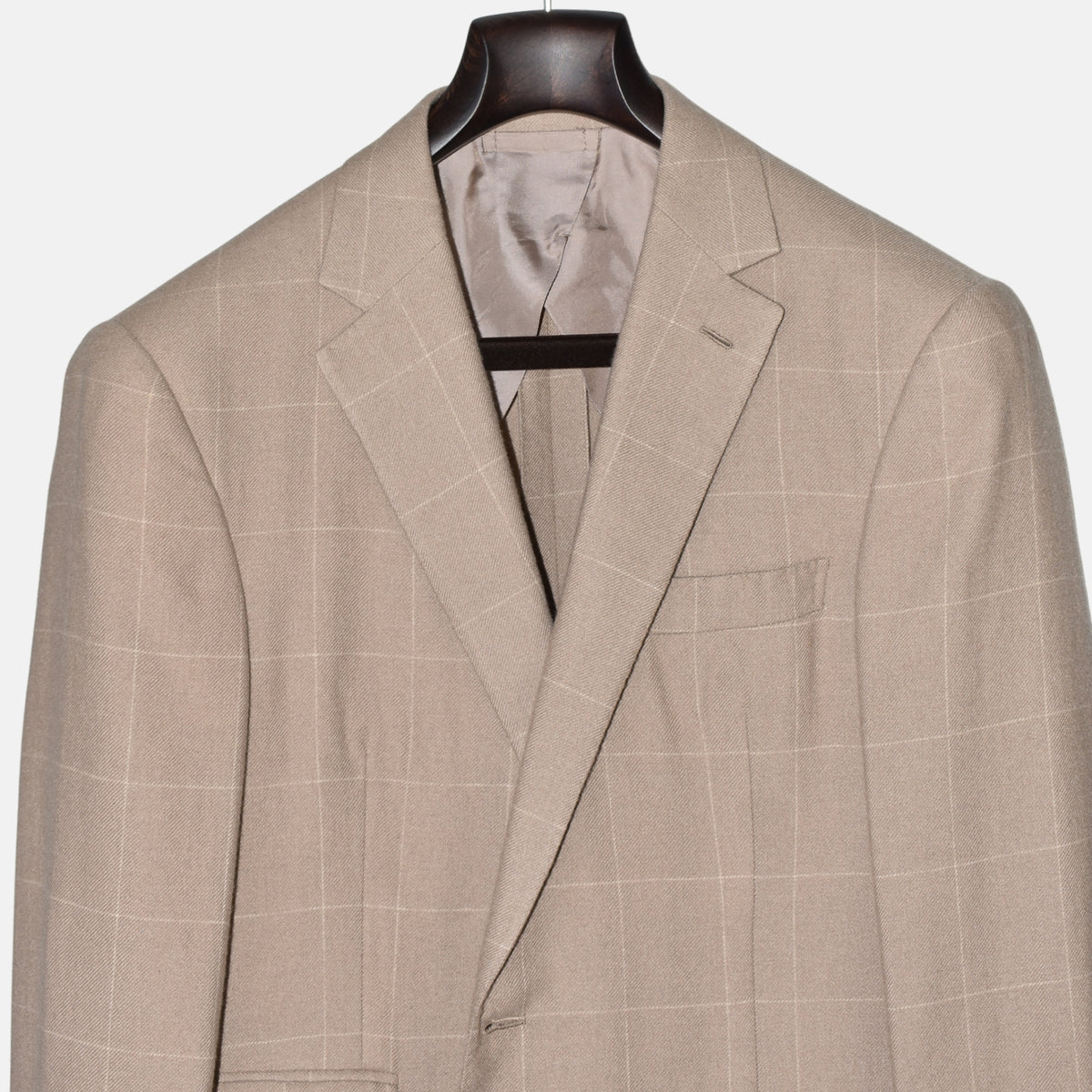 Beige Windowpane Cashmere Blazer (EU 50)